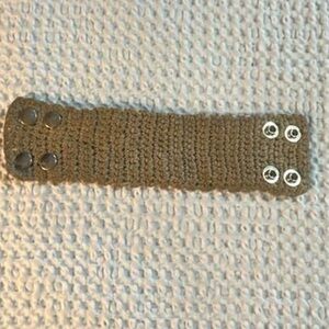 Jute Crochet Cuff Bracelet Snap Closure